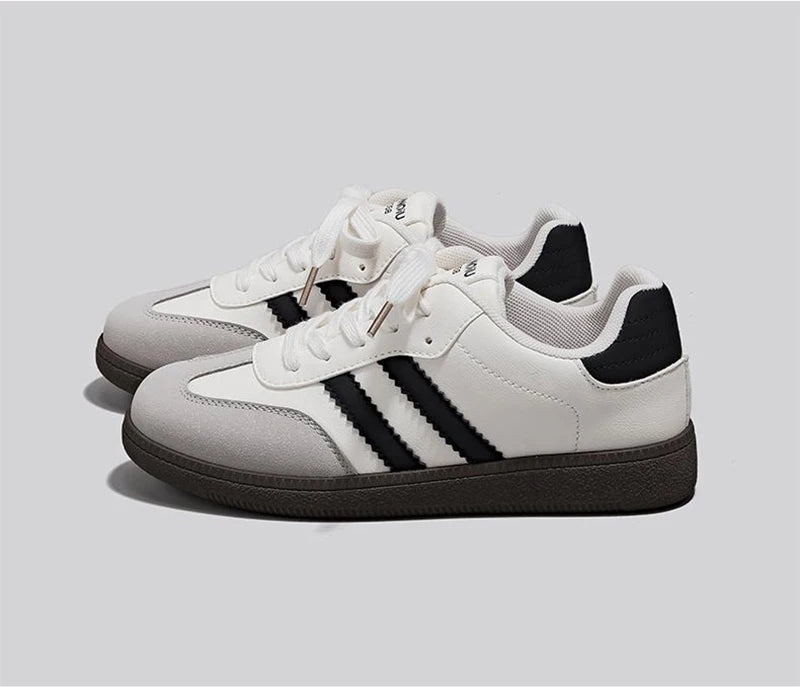 HuanQiu Women's Shoes Retro Fashion Casual Flats Female Sneakers Lace-up Comfortable Non-slip German Training Shoes for Women