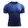 Fitness clothes men's outdoor sports quick drying short sleeved t-shirt training pro running stretch tight fitting clothes yoga