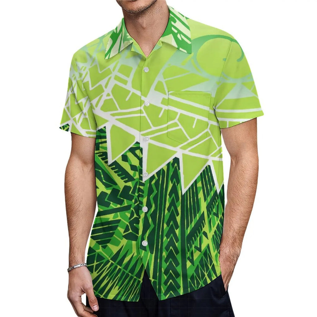 Support The Design Of Women'S Short Sleeve Dress Crew-Neck Samoan Polynesian Tribal Pattern And Hawaiian Men'S Shirt Couple Suit