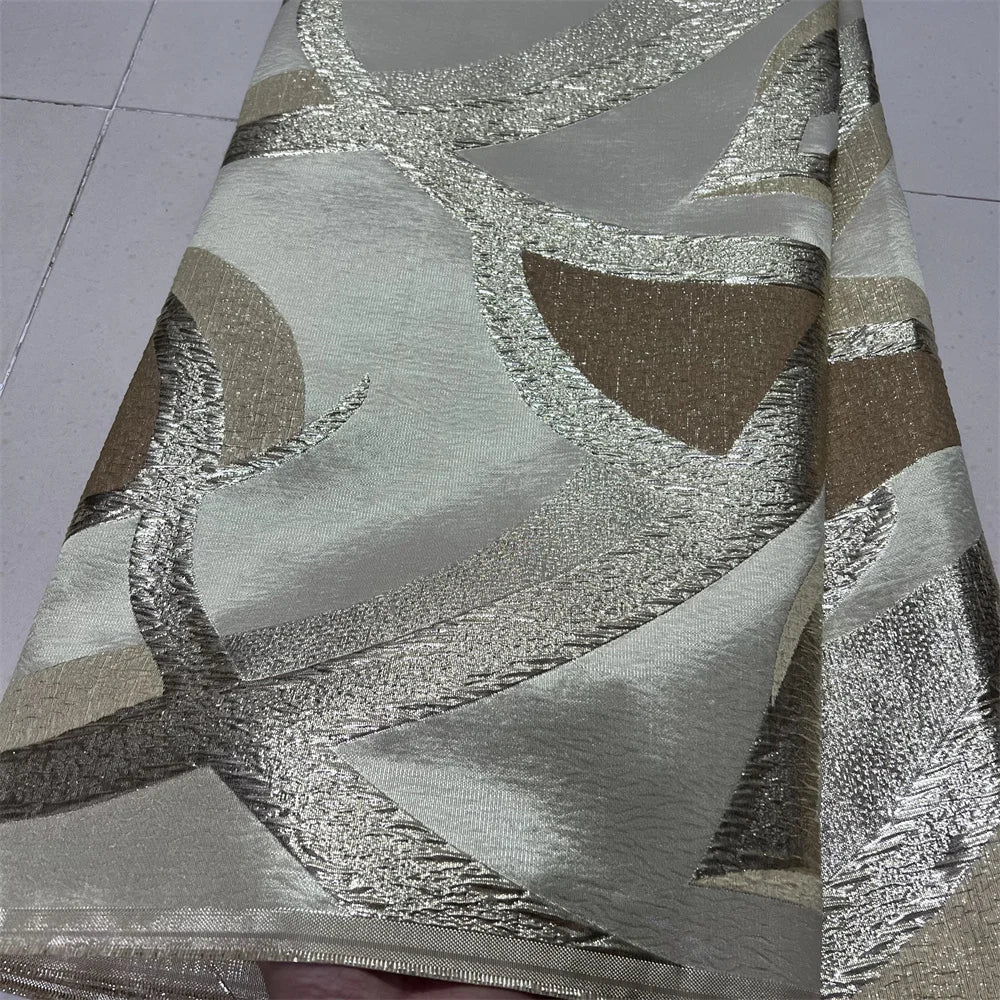 2025High QualityAfrican Nigerian Tulle Lace Fabric Organza Embroidery Guipure Brocade Jacquard Wedding Dresses Party Gowns 5Yard