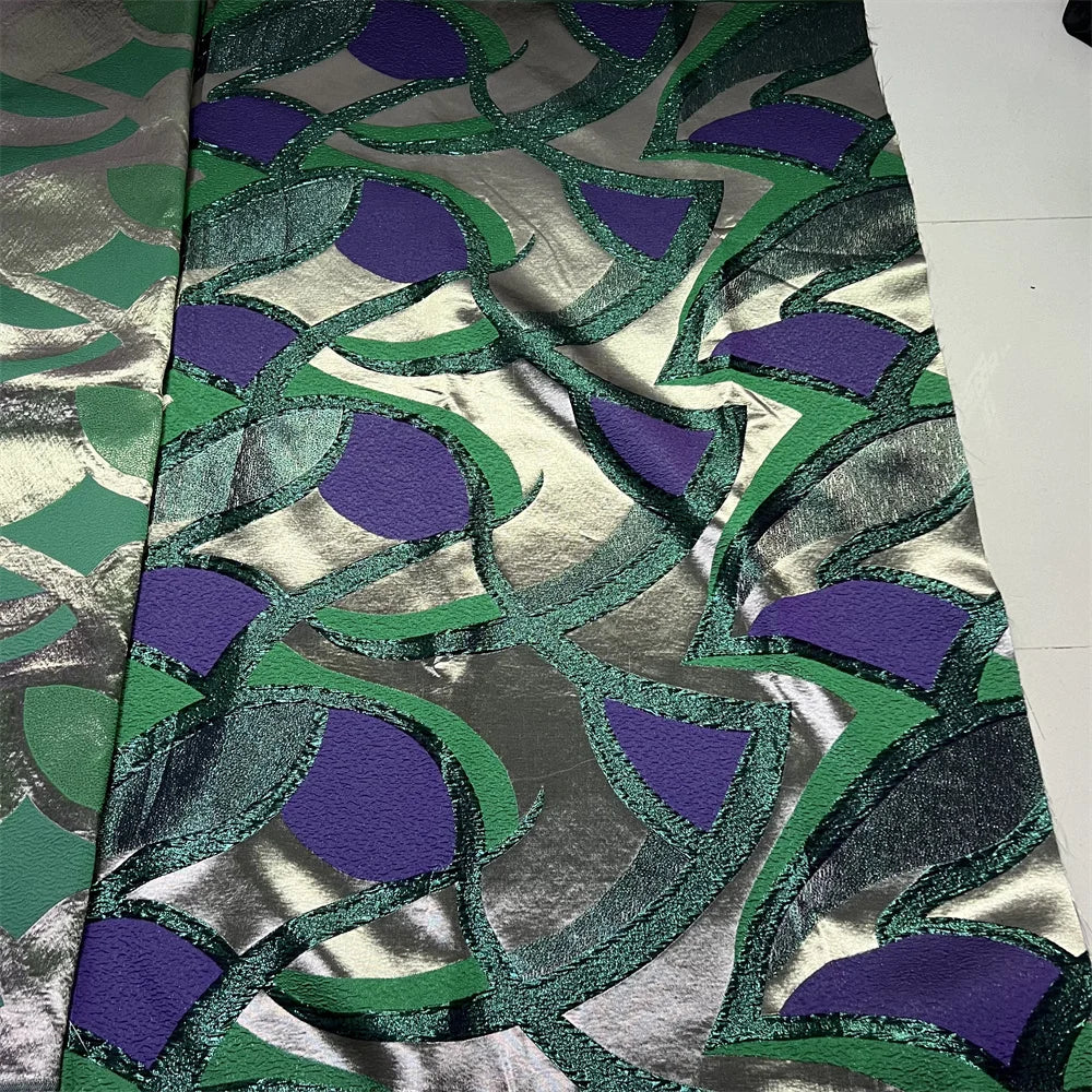 2025High QualityAfrican Nigerian Tulle Lace Fabric Organza Embroidery Guipure Brocade Jacquard Wedding Dresses Party Gowns 5Yard