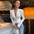 Fashiion Women Shirt V-neck Long Sleeve Ruffles Cinched Waist Single Brested Female Blouse Slim Solid Office Top Commute 2026