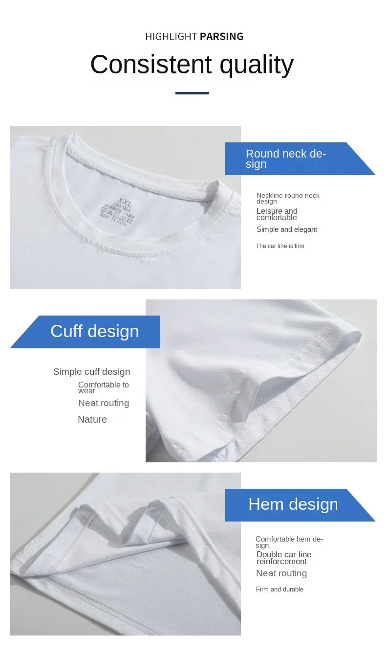 Running T-shirt Reflective Short Sleeve Ice Silk Quick Drying Summer Thin Breathable Fitness Tees Shirt Sportswear Sportsshirt