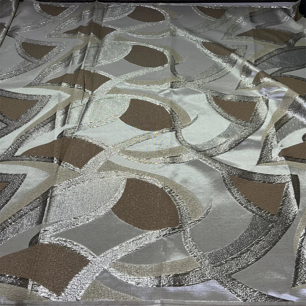 2025High QualityAfrican Nigerian Tulle Lace Fabric Organza Embroidery Guipure Brocade Jacquard Wedding Dresses Party Gowns 5Yard