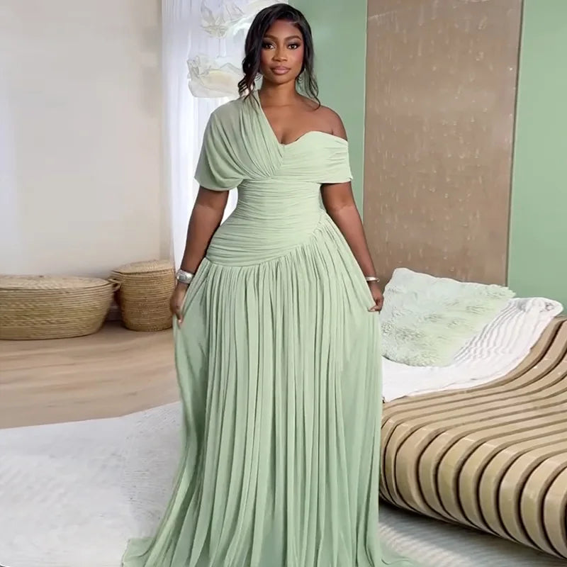 Dress Women Floor Length Dresses Vestidos Y2k Streetwear Tight Waist Sexy Pleated Elegant Splice Party Night Work 2026 Spring