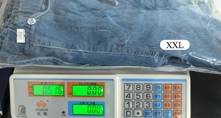 Retro Heavyweight Light Blue Denim High Waist Loose Straight Elastic Waist Wide Leg Pants Women Summer Design Sense Jeans