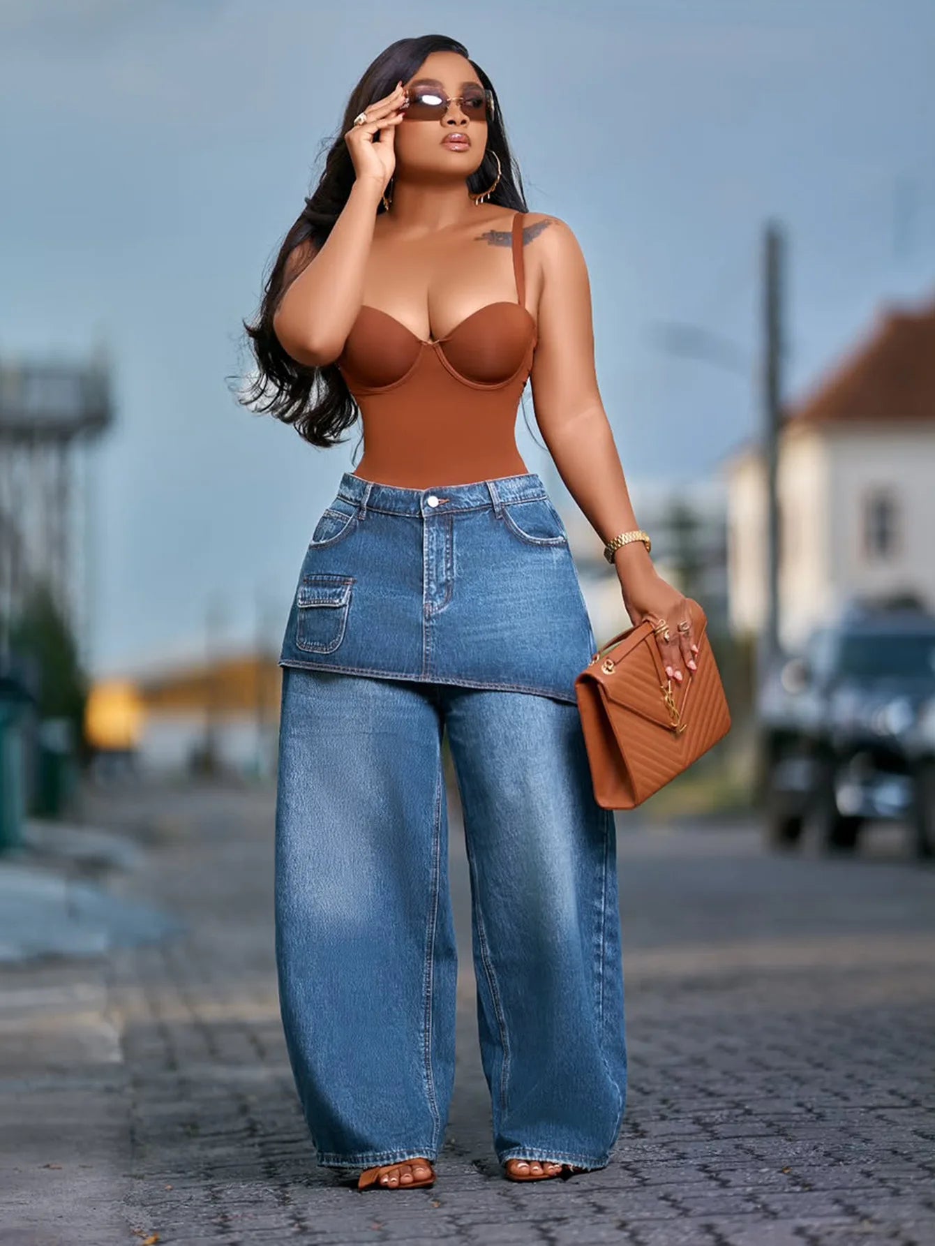 Denim Pant Women Jeans Vintage Wide Leg Long Pants Slim Fit High Waist Straight Trousers Y2k Streetwear Elegant Work Casual