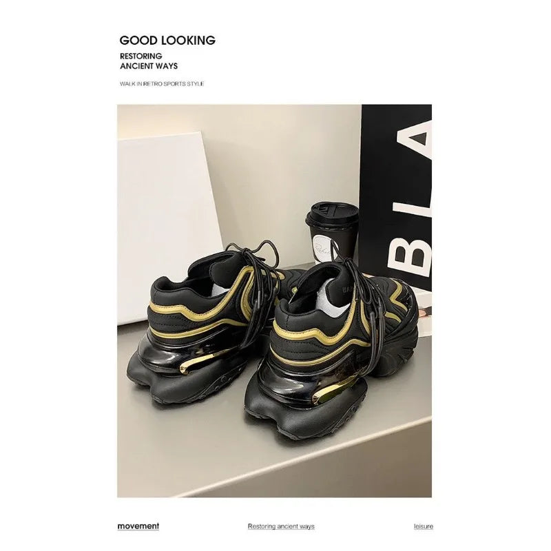 2026 Fashion Height Increase Sport And Leisure Shoe Designer Couples Outdoor Walking Shoe Thick Bottom Sport Shoe