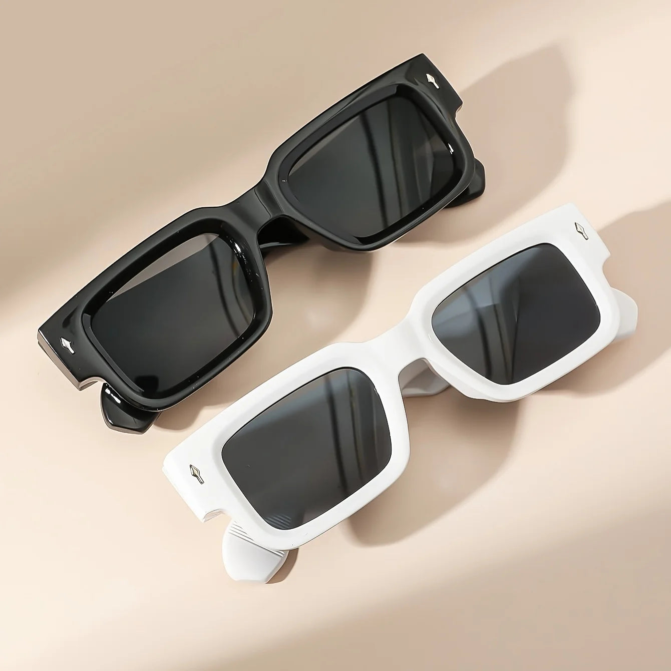 Unisex Retro Square Sunglasses Classic UV Protection Plastic Frame Shades Eyewear Outdoor Travel Driving Sun Glasses UV400