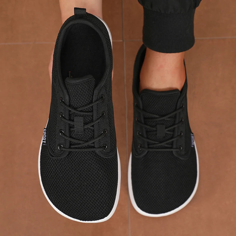 Unique Mesh Sports Shoes Flexible Wide Toe Breathable Minimalist Walking Shoes Outdoor Activities Tennis Foldable Men's Shoes