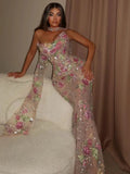 Sansa 2026 Customized Sleeveless Prom Dresses Lace Embroidery Flower Appliques Lace-Up Trumpet Mermaid Formal Evening Party Gown
