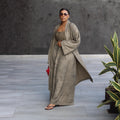 Pant Set Women 3 Piece Sets Strapless Short Tops Full Sleeve Mi Dlength Coats Wide Leg Long Pants High Waist Y2k Streetwear Work