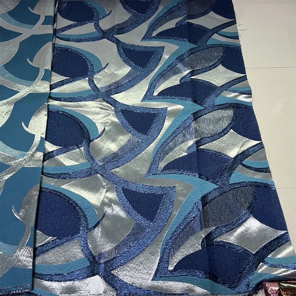 2025High QualityAfrican Nigerian Tulle Lace Fabric Organza Embroidery Guipure Brocade Jacquard Wedding Dresses Party Gowns 5Yard