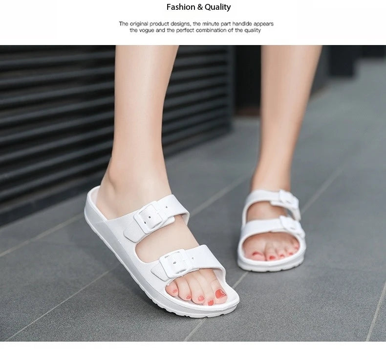 Lightweight adjustable EVA sandals with dual straps for couples. Ideal for outdoor & indoor use.