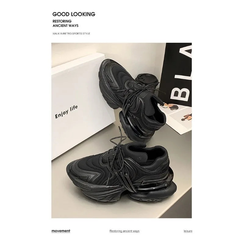 2026 Fashion Height Increase Sport And Leisure Shoe Designer Couples Outdoor Walking Shoe Thick Bottom Sport Shoe