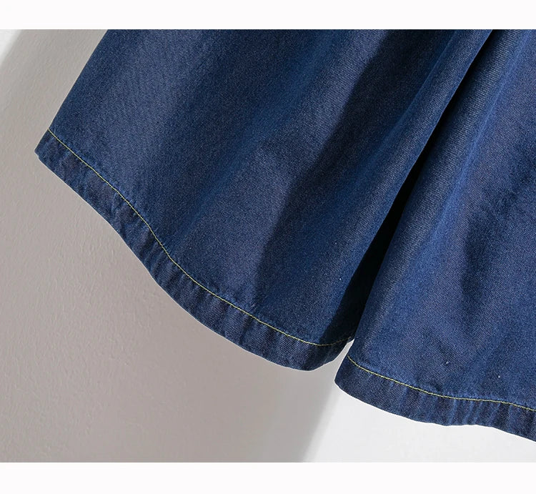 High Waist Calf-length Casual Jeans Women New 2024 Spring Simple Style Solid Color Loose Female Denim Wide Leg Pants B3322
