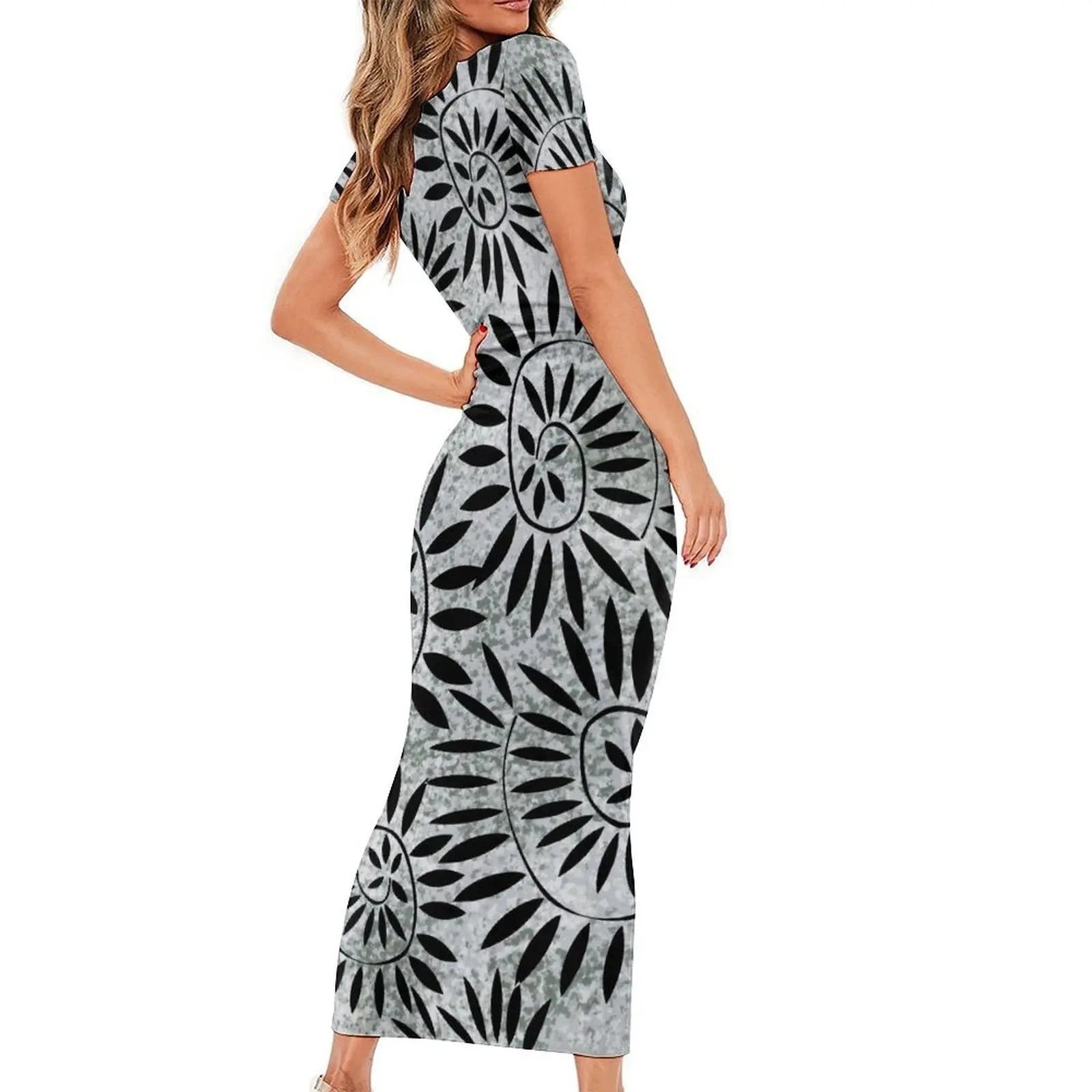 Support The Design Of Women'S Short Sleeve Dress Crew-Neck Samoan Polynesian Tribal Pattern And Hawaiian Men'S Shirt Couple Suit