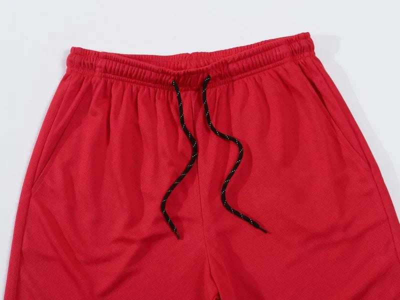 2026 Summer Men's Shorts New Polyester Breathable Elastic Pull Rope Basketball Running Casual Sports Shorts