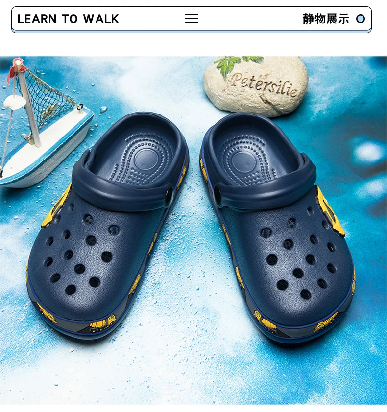 New Fashion Cartoon Sandals for Kids Summer Slippers Boys Girls Casual Garden Shoes Hollow-out Beach Shoes Clogs for Children