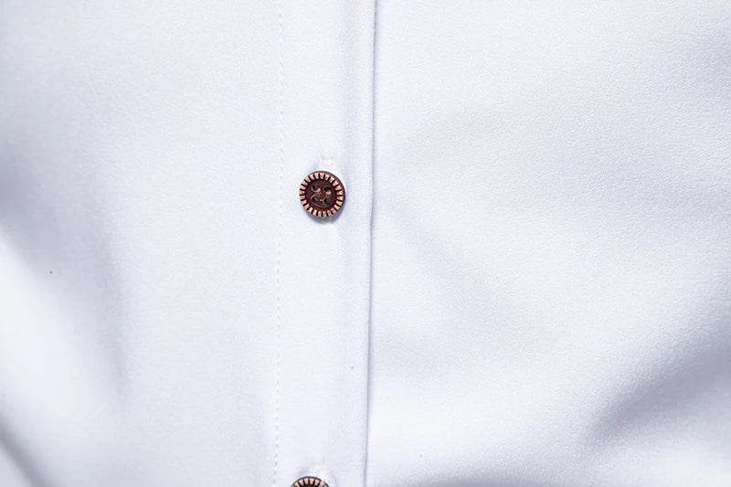 Fashion Man Stand Collar Shirt  Personality Oblique Button Irregular Long Sleeve Business Festival Hombre Mens Dress Shirts