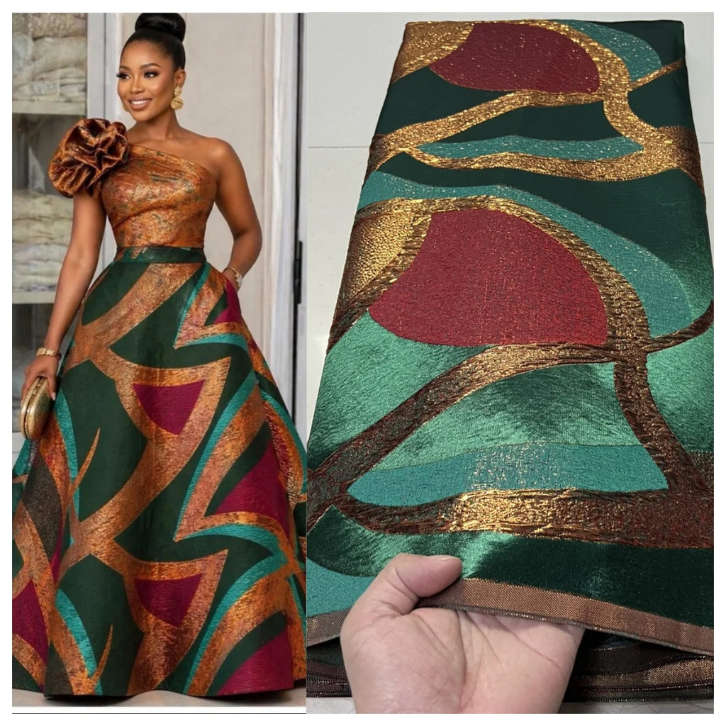 2025High QualityAfrican Nigerian Tulle Lace Fabric Organza Embroidery Guipure Brocade Jacquard Wedding Dresses Party Gowns 5Yard