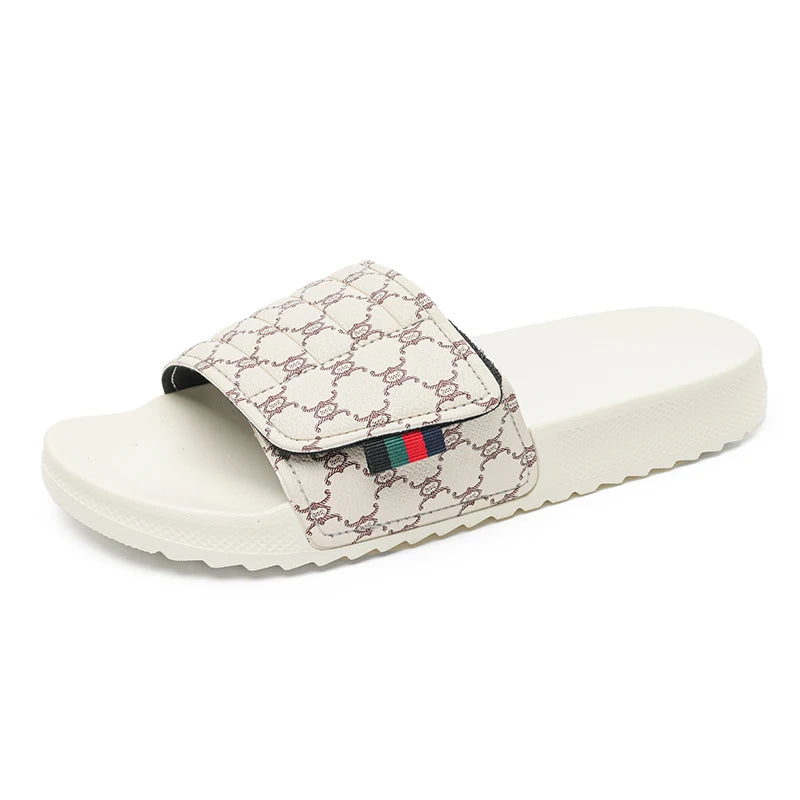 Men's Printed Skateboard Sandals Casual Non-Slip Thick-Soled Slippers Fashionable Summer Beach Indoor and Outdoor Home Shoes