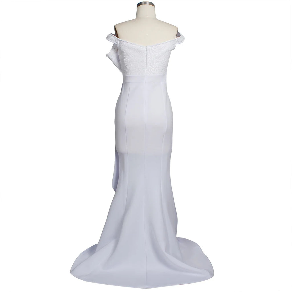2021 Winter Women Slash Neck Short Sleeve Pearl Dress Sexy Office Lady Africa Evening Night Club Party Long Maxi Dresses GL05143