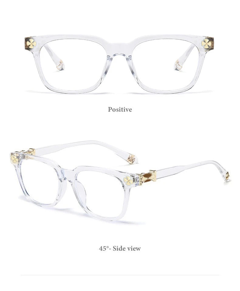 2026 New Women's Oversized Frame Blue Light Blocking Glasses with Rhinestone Decor Anti Radiation Computer Eyeglasses F114