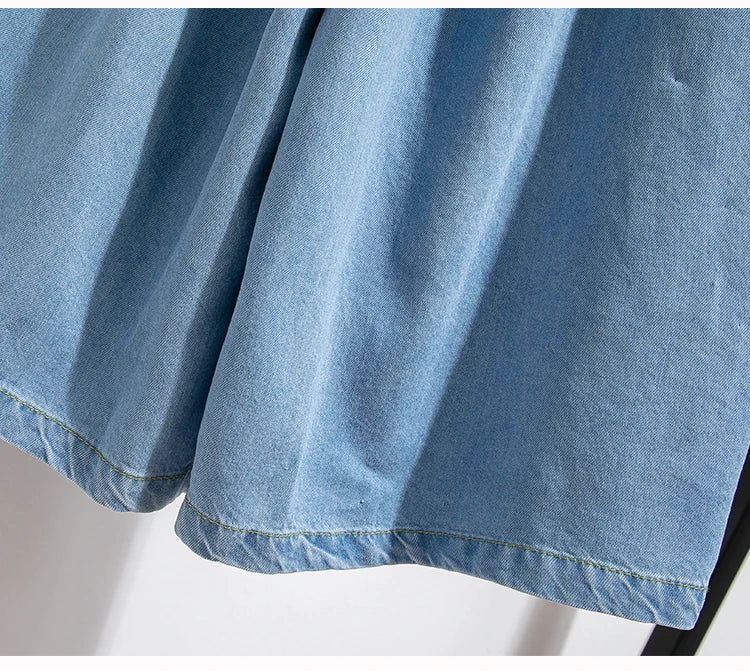 High Waist Calf-length Casual Jeans Women New 2024 Spring Simple Style Solid Color Loose Female Denim Wide Leg Pants B3322