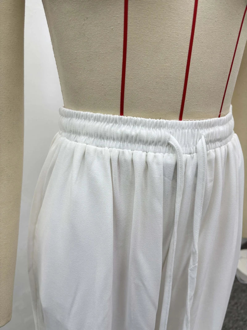 2026 Spring Summer Casual Women Two Piece Set Loose Open-front Long-sleeved Shirt And Pants Set