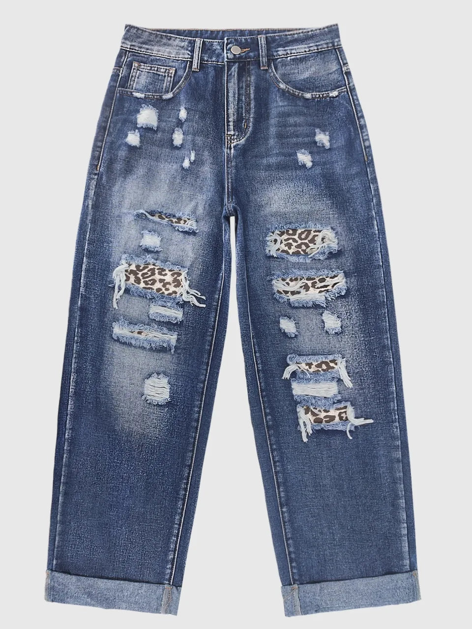 Women Jeans Denim Pant Wide Leg Long Pants Vintage Hole Casual Loose High Waist Straight Trousers Y2k Streetwear Elegant 2026