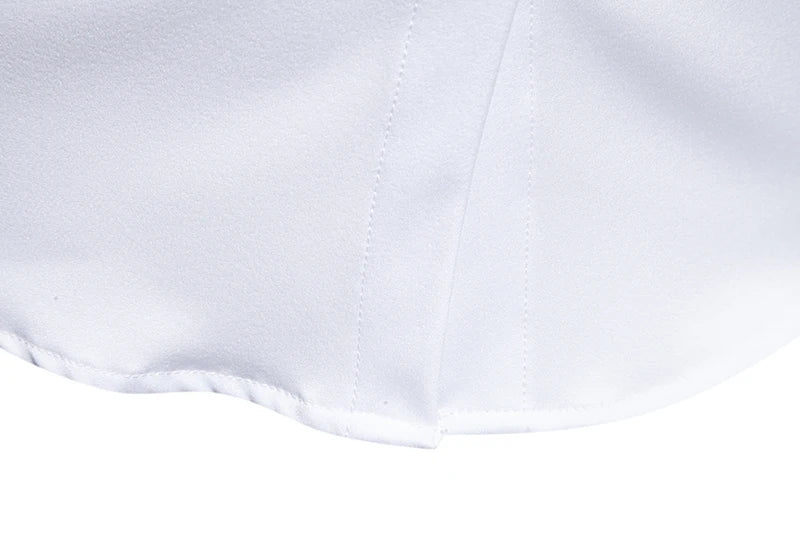 Fashion Man Stand Collar Shirt  Personality Oblique Button Irregular Long Sleeve Business Festival Hombre Mens Dress Shirts
