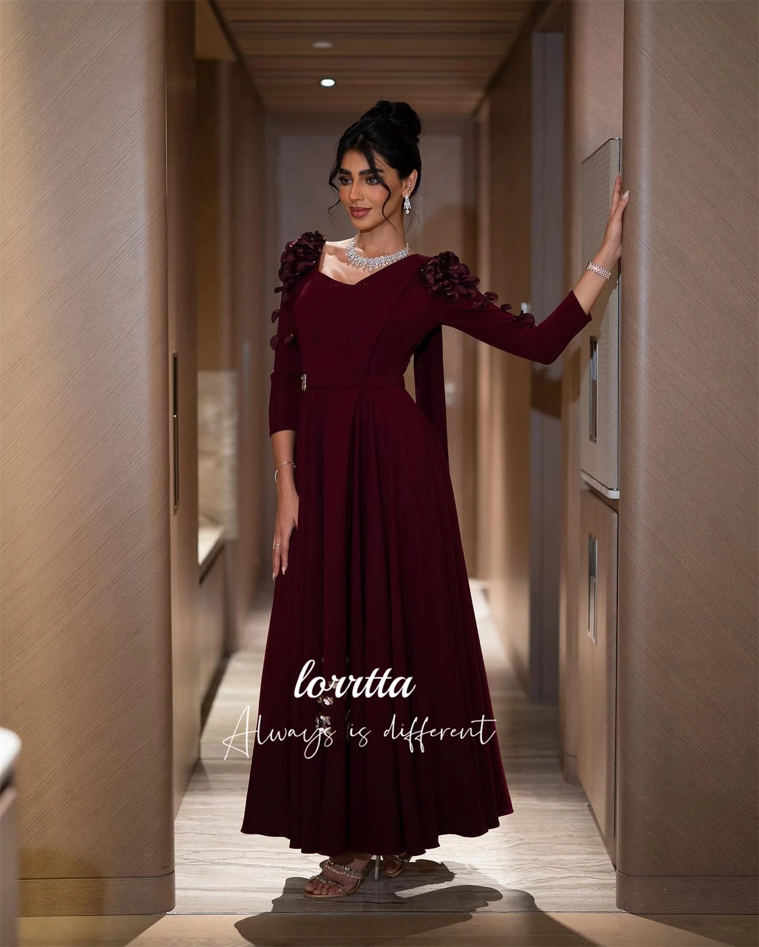 Lorrtta Customized Eid Dress Dresses for Quinceanera Grace Elegant Gowns Wedding Party Dress Long Sleeves Evening Gown Robe Prom
