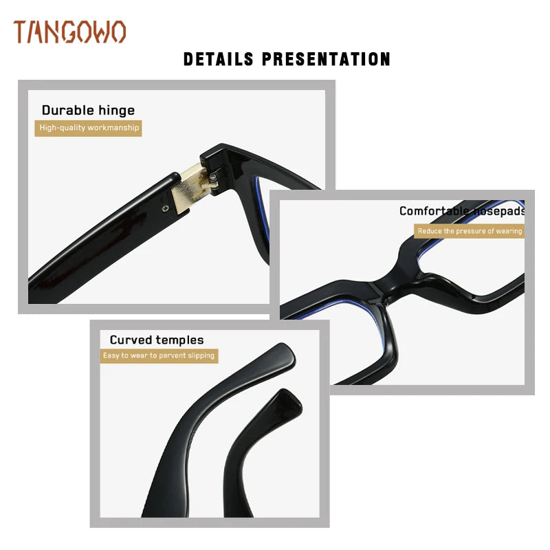 TANGOWO Plus Reading Glasses Women High Quality Eye Glass for Man Men Sunglasses Graduated Lenses to Read Women's Eyeglass Frame