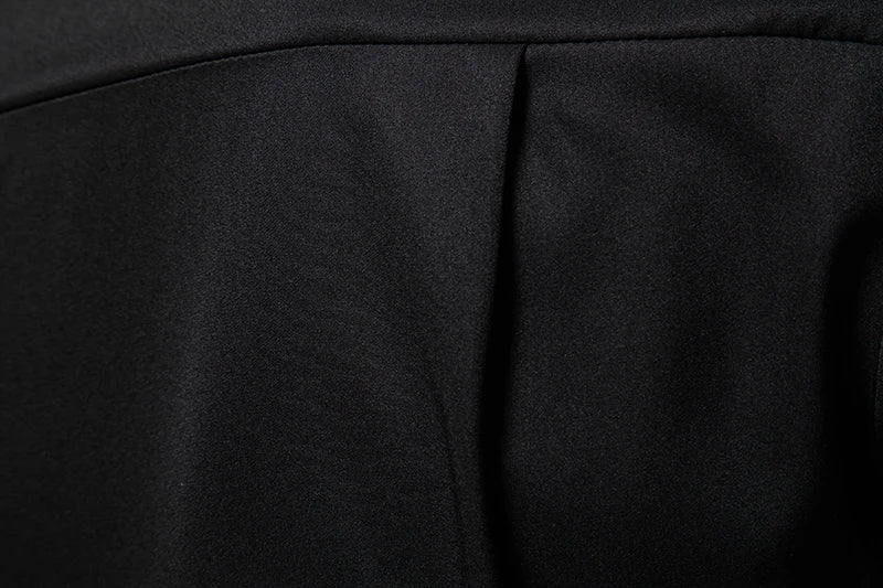 Fashion Man Stand Collar Shirt  Personality Oblique Button Irregular Long Sleeve Business Festival Hombre Mens Dress Shirts