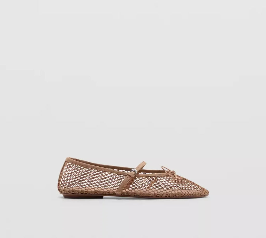 Mesh Summer Ballet Flats Shoes Women Buckle Strap Breathable 2025 New Flats Shoes Ladies Black Mary Janes Footwear Loafers