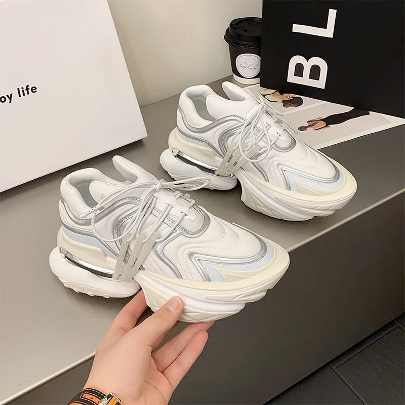 2026 Fashion Height Increase Sport And Leisure Shoe Designer Couples Outdoor Walking Shoe Thick Bottom Sport Shoe
