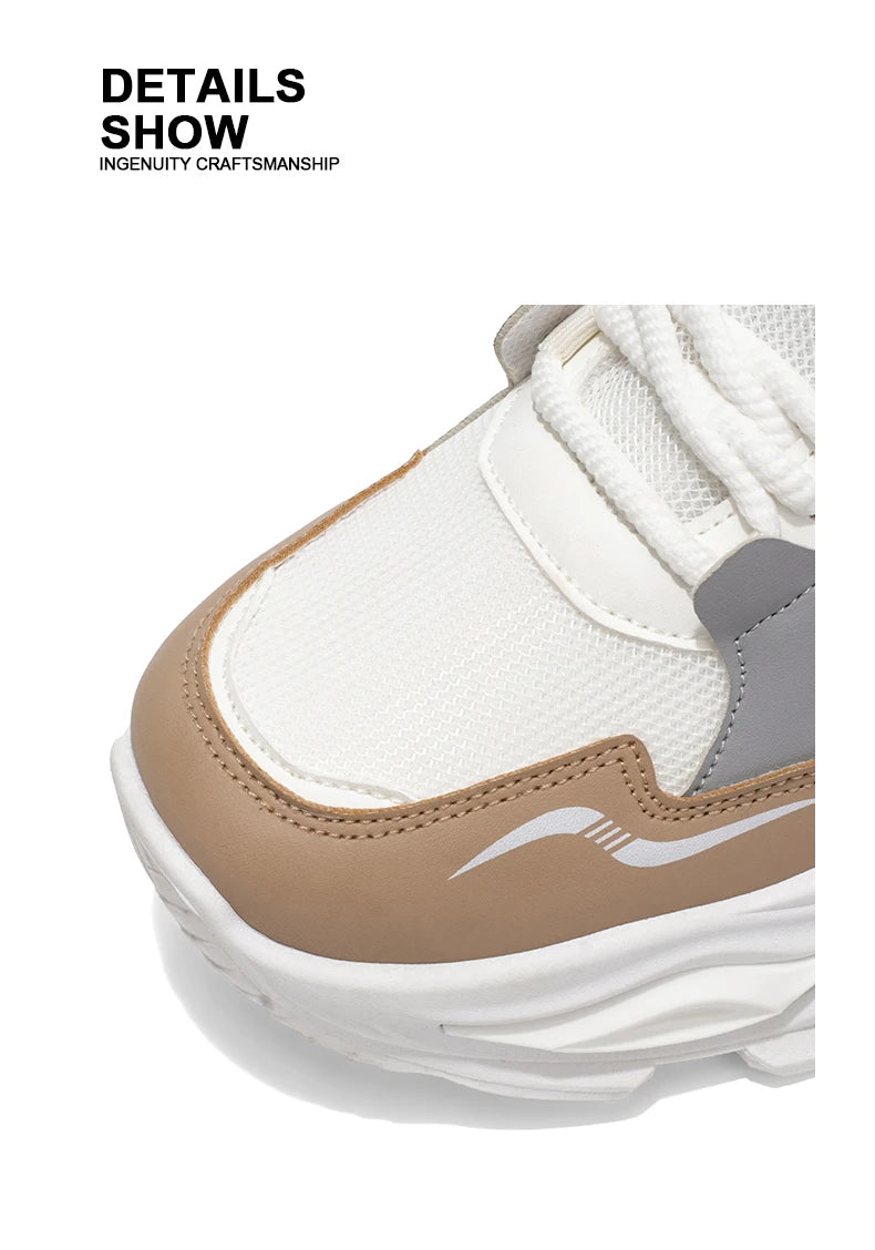 Men's Thick sole casual sneakers four seasons breathable lightweight soft-sole outdoor running shoes students speed sports shoes