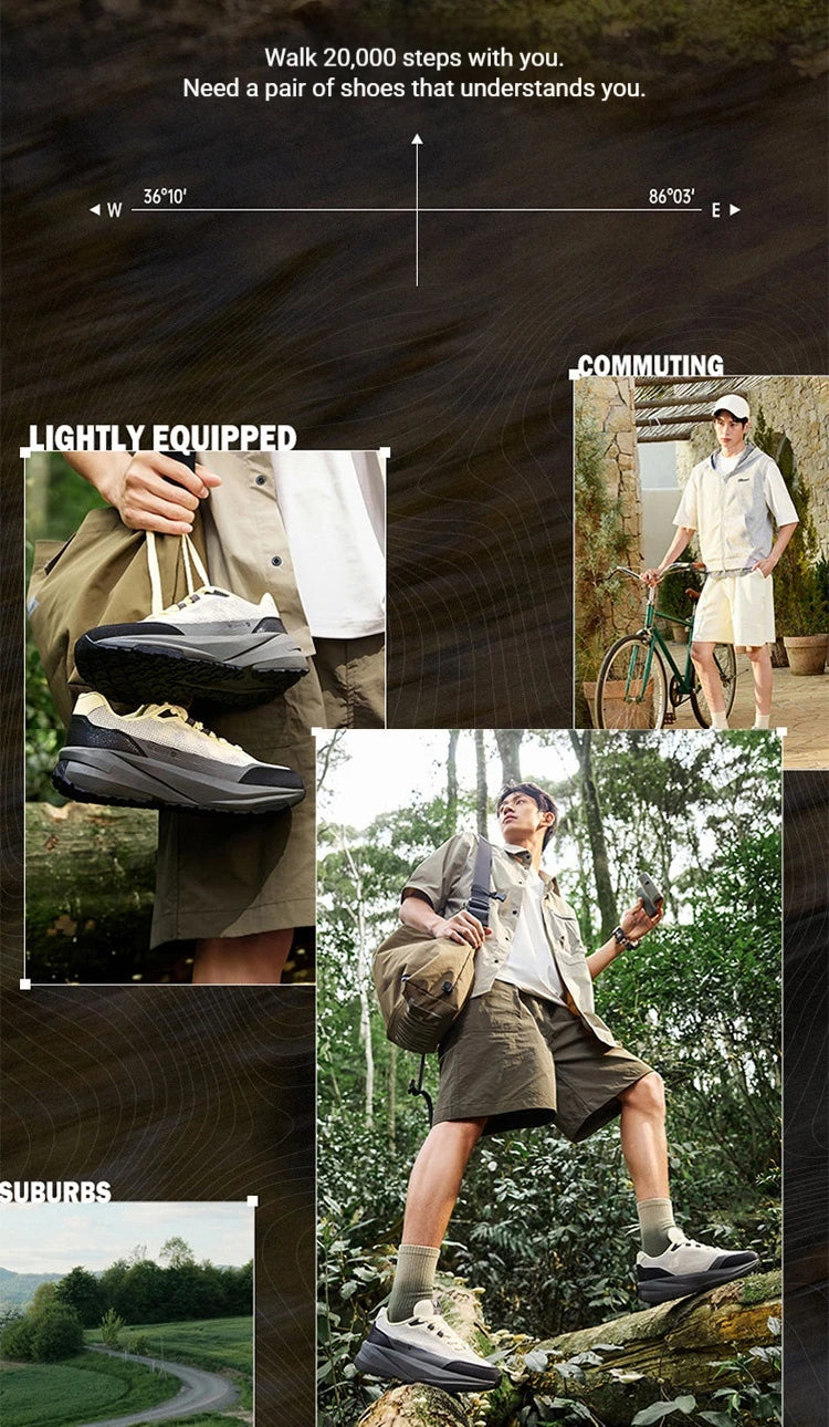 361 Degrees Qingyu Men Caravan shoes Summer Air Mesh Breathable Anti-slip Wear-resistant Male Outdoor Hiking Sneakers 672626767