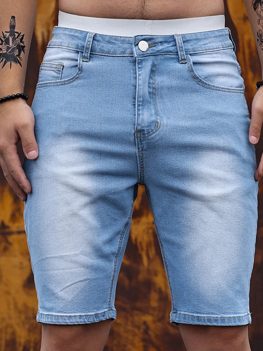 2026 Mens Stretch Denim Shorts Summer Casual Slim Fit Jeans Shorts Lightweight Comfortable Streetwear Y2K Fashion Vacation