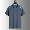 Running T-shirt Reflective Short Sleeve Ice Silk Quick Drying Summer Thin Breathable Fitness Tees Shirt Sportswear Sportsshirt