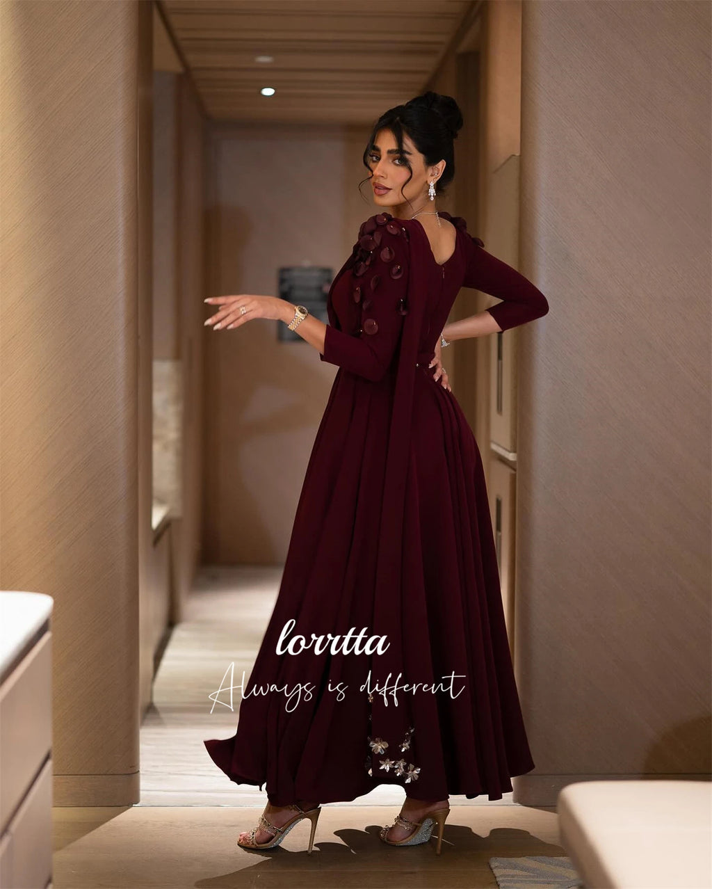 Lorrtta Customized Eid Dress Dresses for Quinceanera Grace Elegant Gowns Wedding Party Dress Long Sleeves Evening Gown Robe Prom