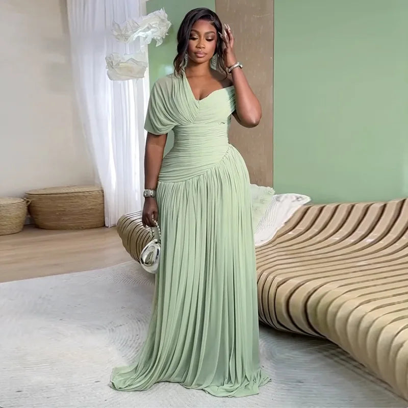 Dress Women Floor Length Dresses Vestidos Y2k Streetwear Tight Waist Sexy Pleated Elegant Splice Party Night Work 2026 Spring