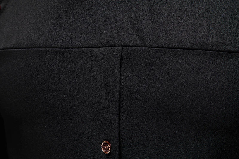 Fashion Man Stand Collar Shirt  Personality Oblique Button Irregular Long Sleeve Business Festival Hombre Mens Dress Shirts
