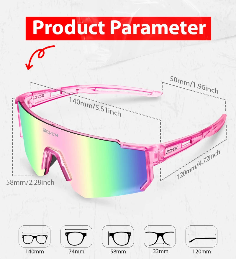 SCVCN New Outdoor Cycling Sunglasses Men MTB Bike Glasses  Sports Hiking Mountain Climbing Women Bicycle Cycling UV400 Goggles