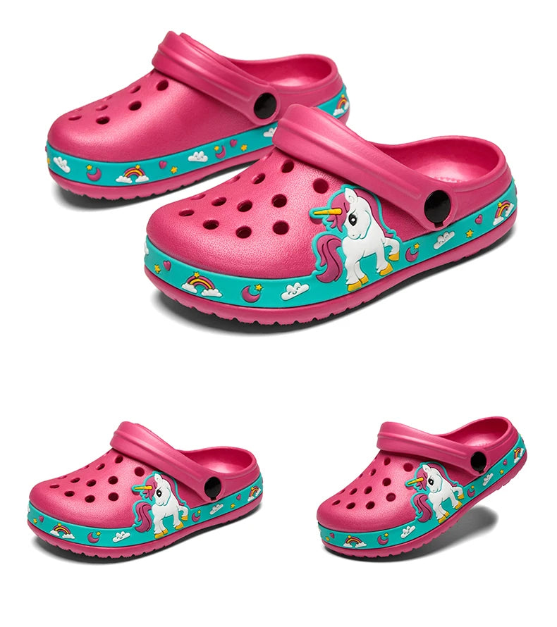 New Fashion Cartoon Sandals for Kids Summer Slippers Boys Girls Casual Garden Shoes Hollow-out Beach Shoes Clogs for Children