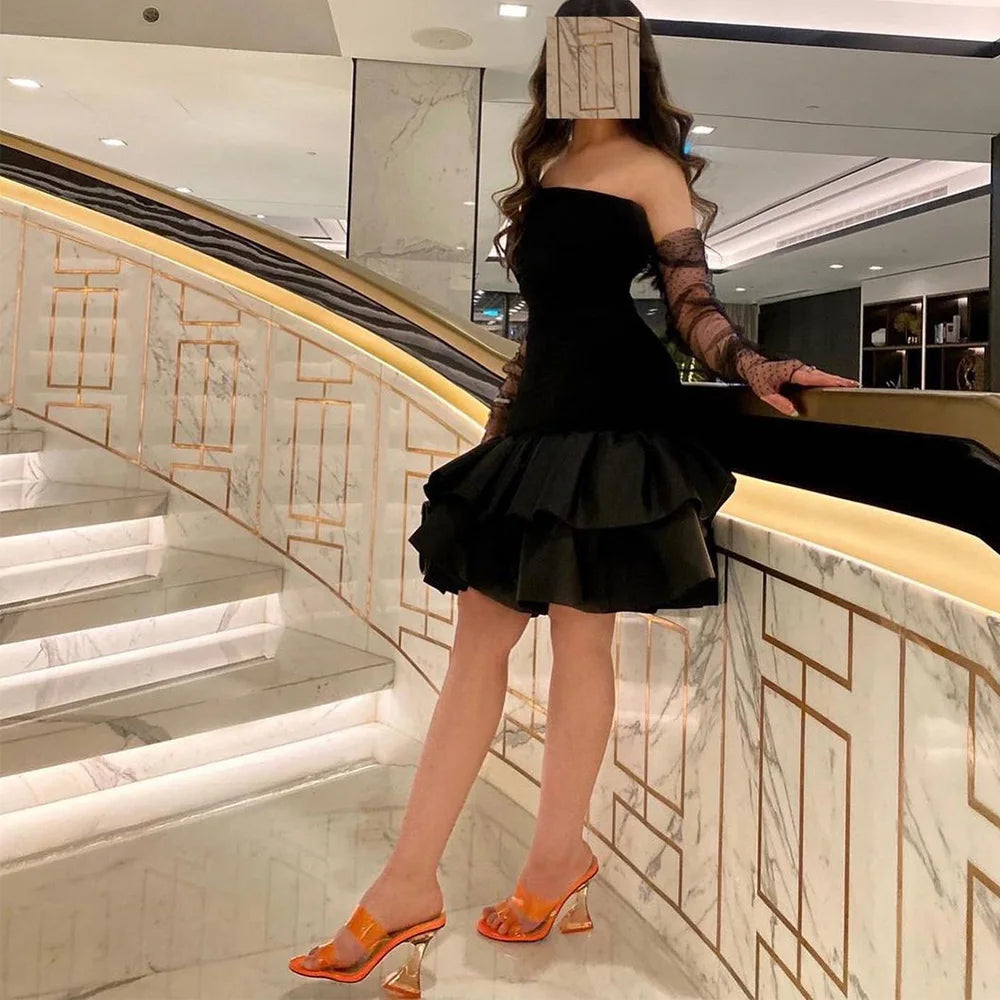 Mermaid Customized Exquisite Formal Occasion Dresses 2025 Strapless Party Dress Short Sexy Evening Gowns فساتين مناسب