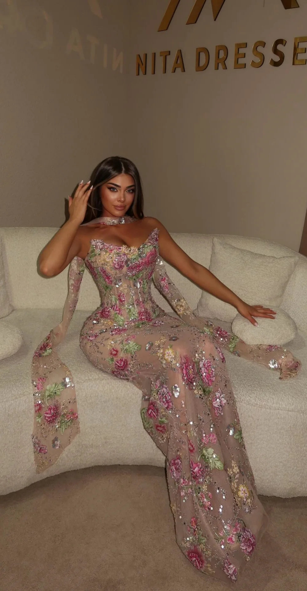 Sansa 2026 Customized Sleeveless Prom Dresses Lace Embroidery Flower Appliques Lace-Up Trumpet Mermaid Formal Evening Party Gown