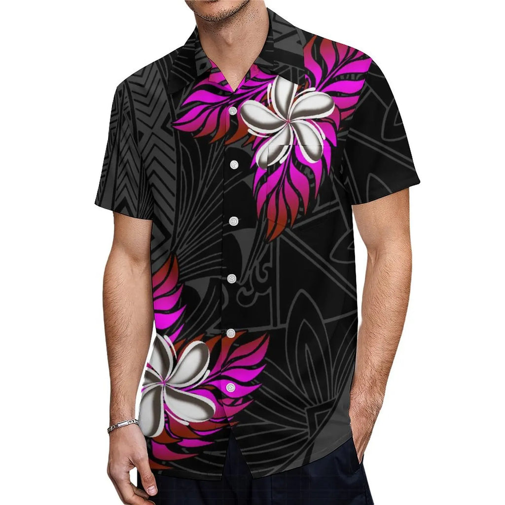 Support The Design Of Women'S Short Sleeve Dress Crew-Neck Samoan Polynesian Tribal Pattern And Hawaiian Men'S Shirt Couple Suit
