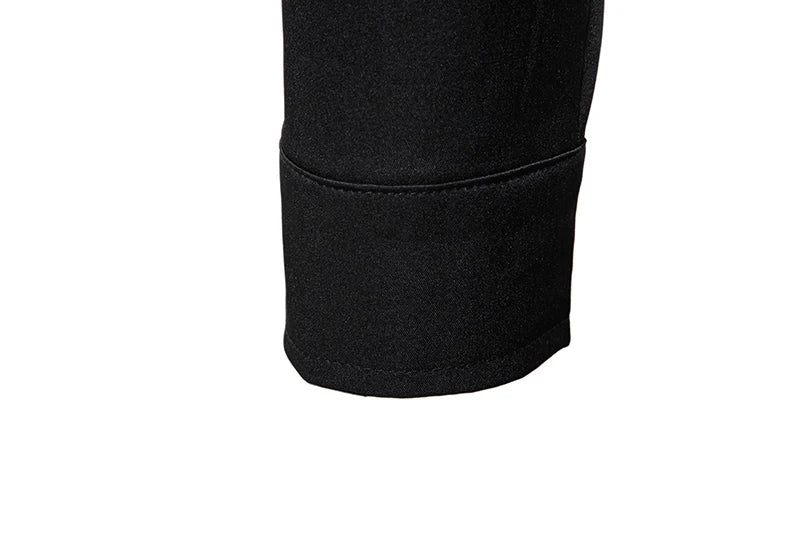 Fashion Man Stand Collar Shirt  Personality Oblique Button Irregular Long Sleeve Business Festival Hombre Mens Dress Shirts